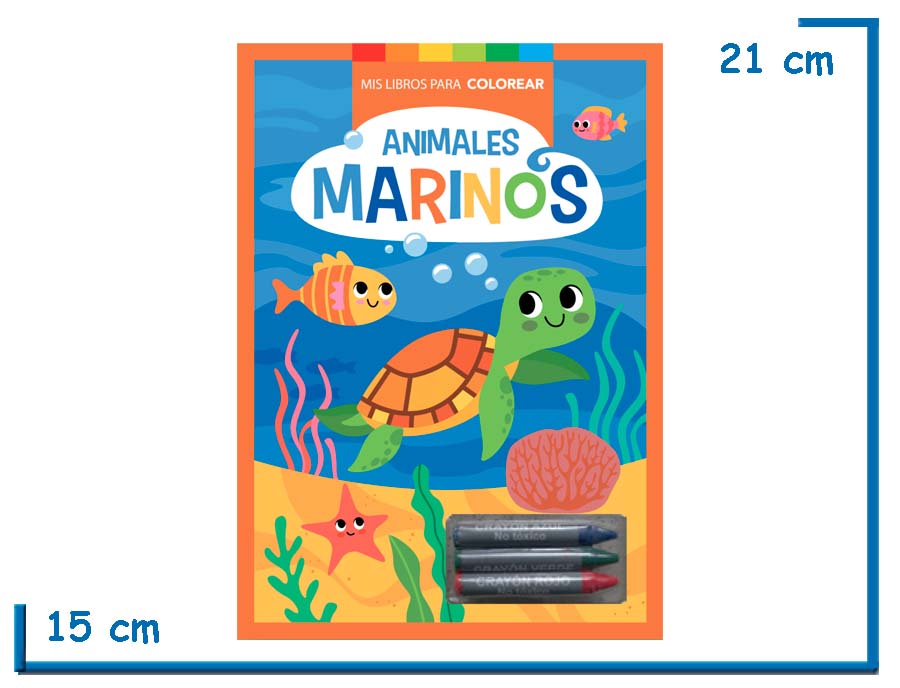 L.MIS LIBROS PARA COLOREAR ANIMALES MARINOS CON CRAYONES