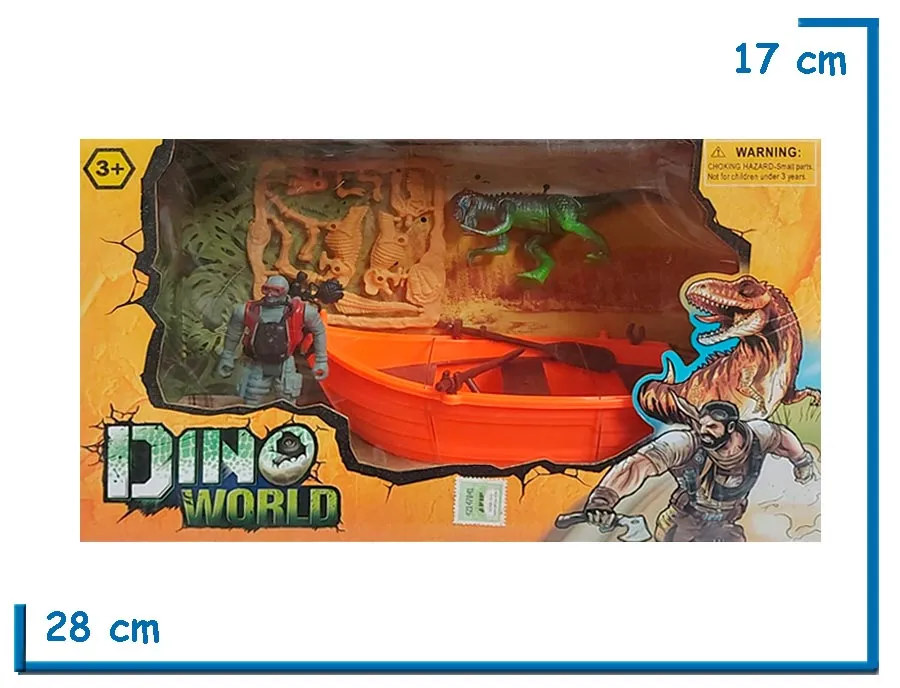 DINO WORLD PLATSET DINOSAURIOS CON BARCA