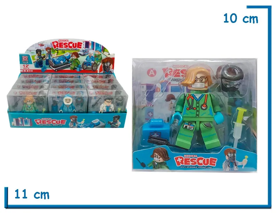 MEDICAL RESCUE CIRUJANO PELO LARGO FIGURA CON ACCESORIOS