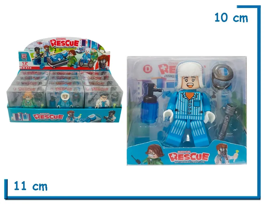 MEDICAL RESCUE PACIENTE CAPUCHA ABIERTA FIGURA CON ACCESORIOS