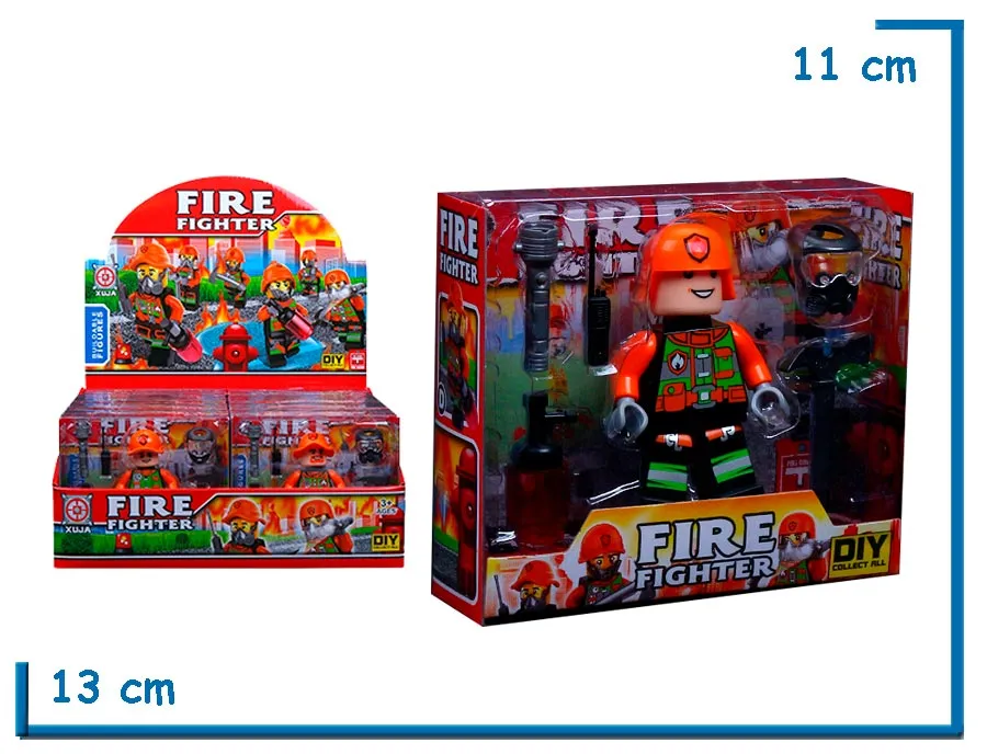 FIRE FIGHTER FIGURA CASCO SIN VISERA CON ACCESORIOS