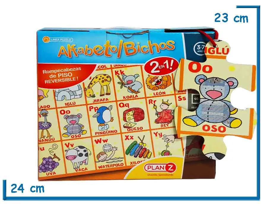 PUZZLE GIGANTE ALFABETO/BICHOS EN CAJA
