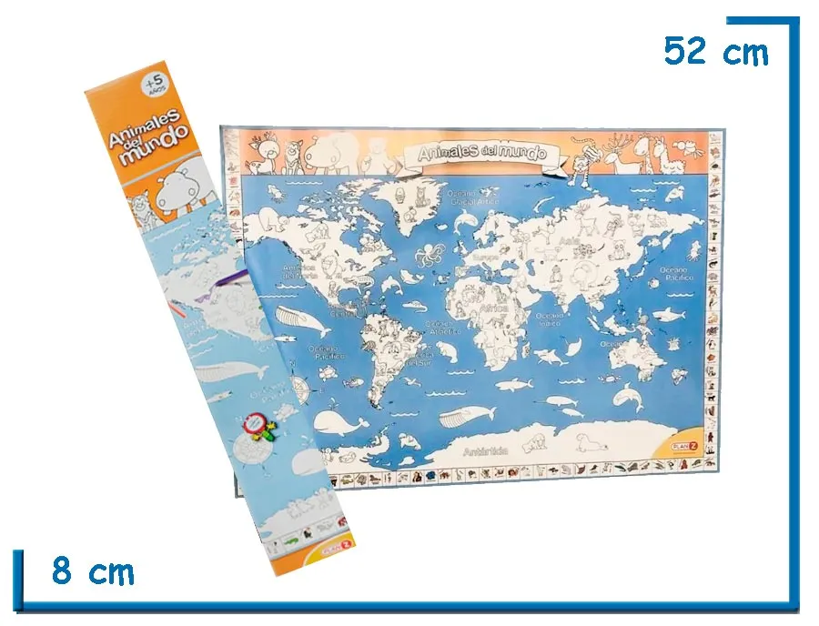 ANIMALES DEL MUNDO PARA PINTAR CAJA RECTANGULAR