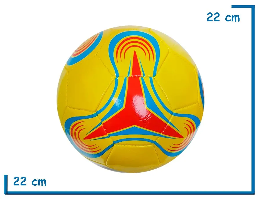 PELOTA DE CUERO N°5 AMARILLA Y ROJA TRIANGULO