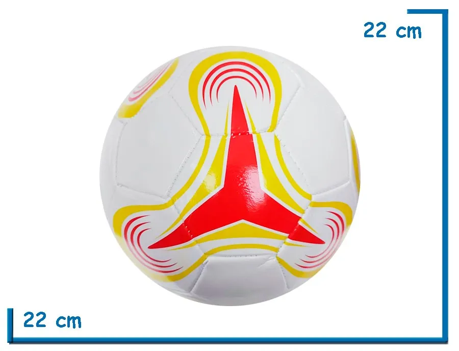 PELOTA DE CUERO N°5 BLANCA Y ROJA TRIANGULO