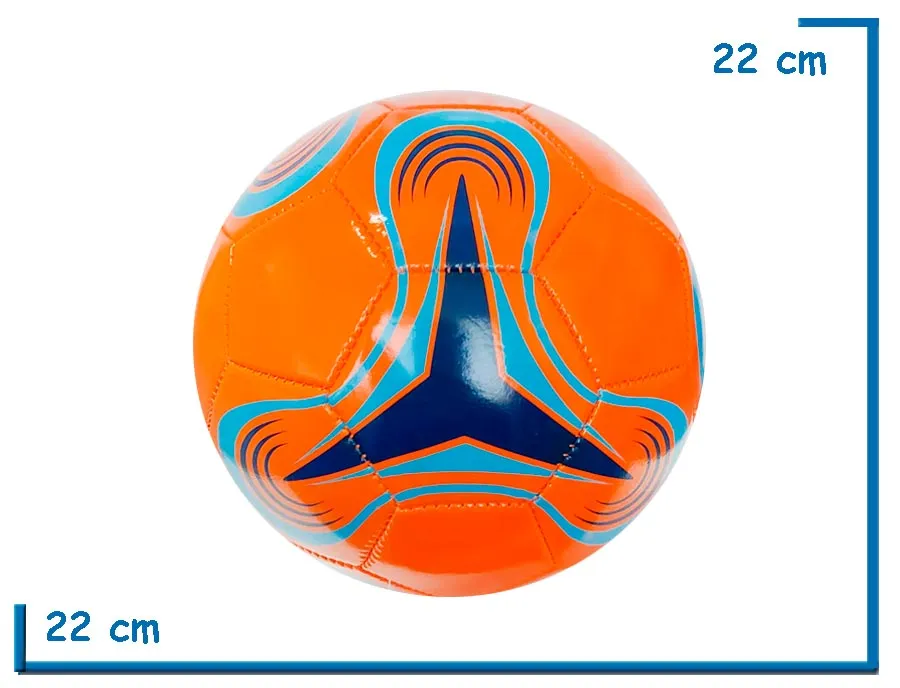 PELOTA DE CUERO N°5 NARANJA Y AZUL TRIANGULO