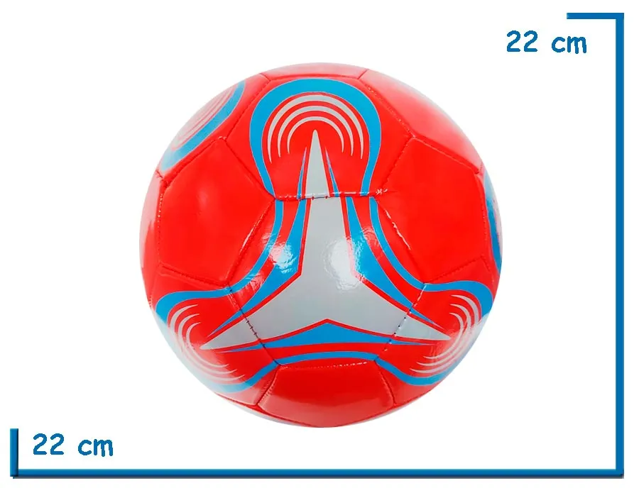 PELOTA DE CUERO N°5 ROJA Y GRIS TRIANGULO