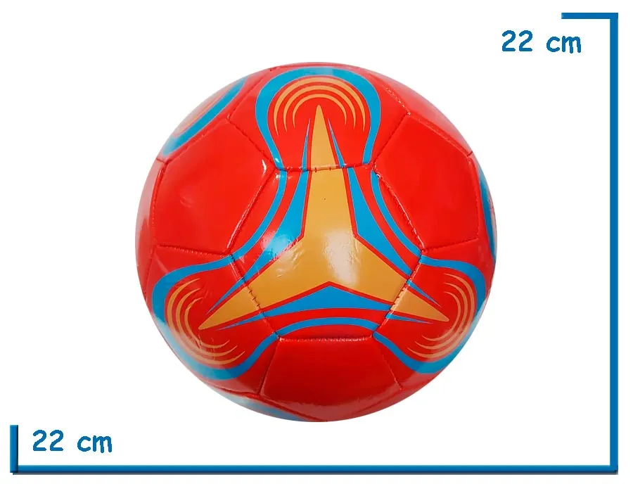 PELOTA DE CUERO N°5 ROJA Y NARANJA TRIANGULO