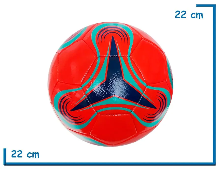 PELOTA DE CUERO N°5 ROJA Y AZUL TRIANGULO