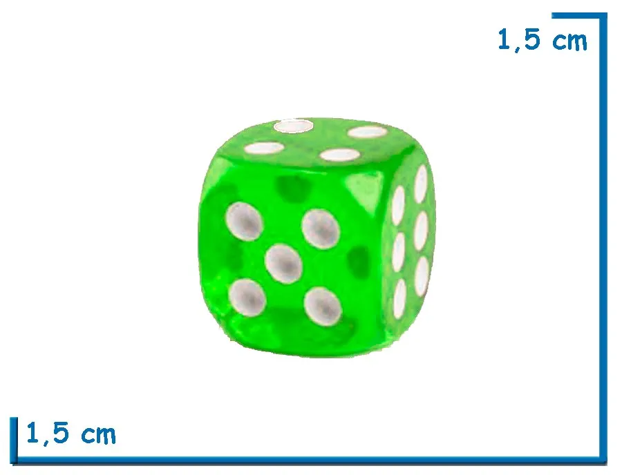 DADO 15MM ACRILICO VERDE