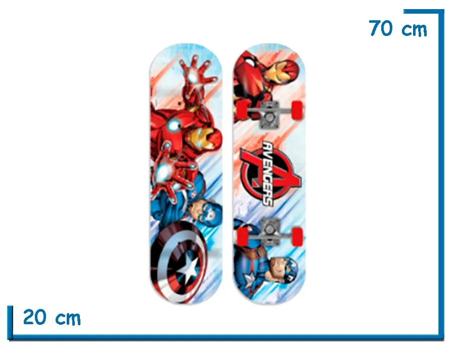 SKATE AVENGERS IRON MAN Y CAPTAIN AMERICA 70X20 CM