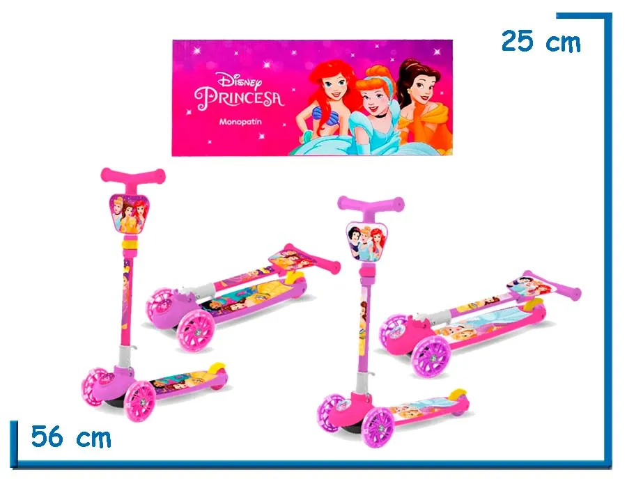 DISNEY PRINCESAS MONOPATIN 3 RUEDAS PLEGABLE SURTIDO