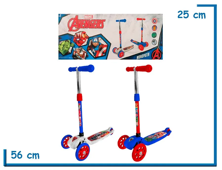 AVENGERS MONOPATIN 3 RUEDAS PLEGABLE SURTIDO