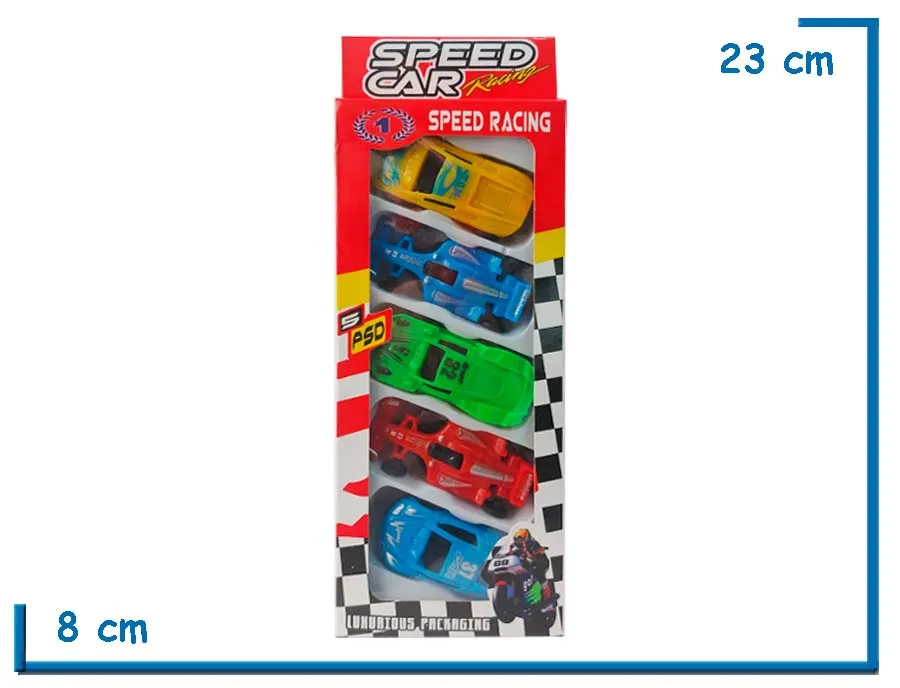 SPEED CAR SET X5 AUTITOS EN CAJA