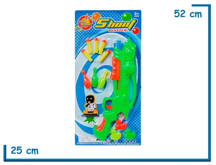 SHOOT BLASTER VERDE PISTOLA LANZA DARDOS CON OBJETIVOS