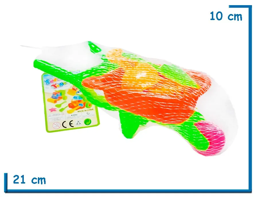 BEACH TOYS CARRETILLA CHICA CON ACCESORIOS EN RED