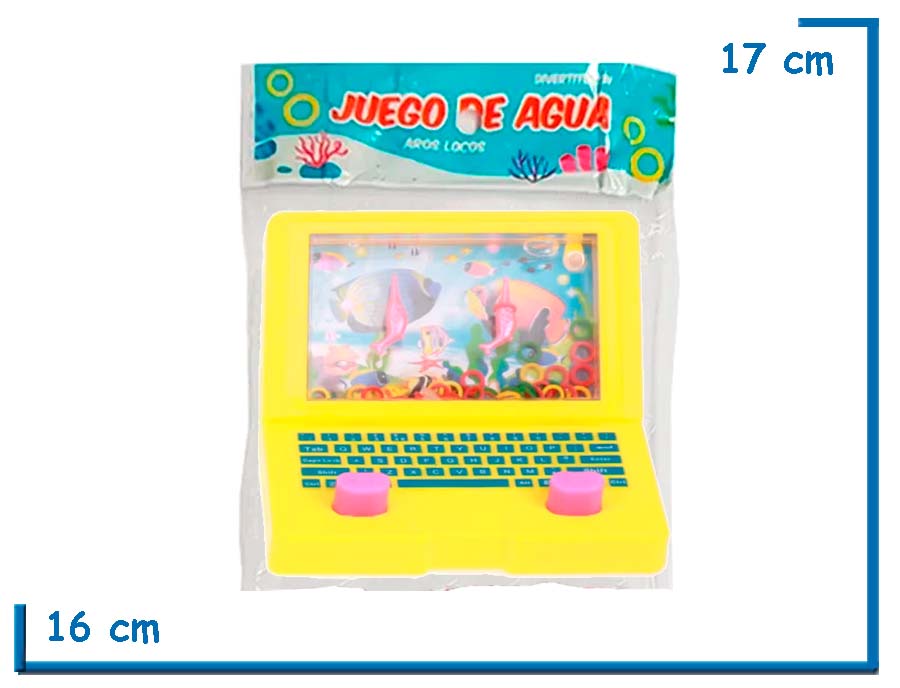 JUEGO DE AGUA AROS LOCOS LAPTOP AMARILLA EN BOLSA