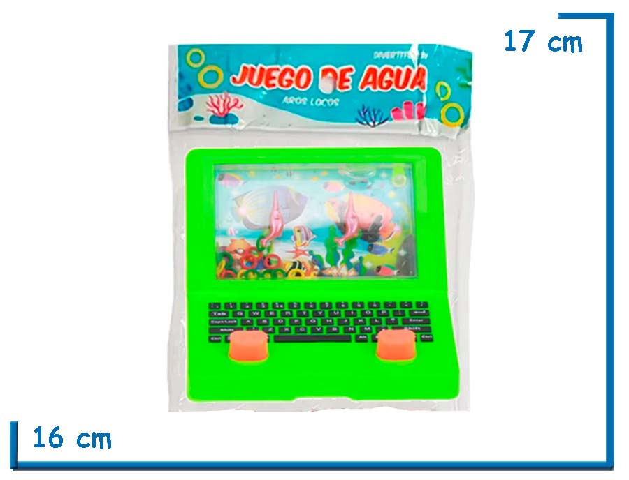 JUEGO DE AGUA AROS LOCOS LAPTOP VERDE EN BOLSA