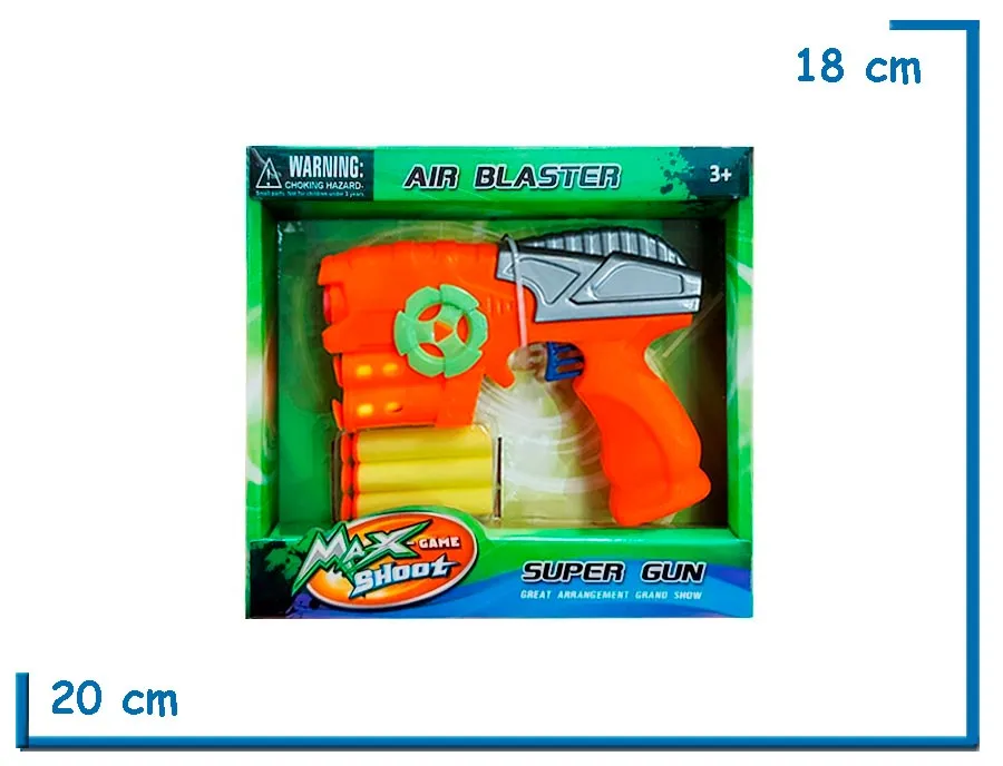 MAX SHOOT AIR BLASTER NARANJA PISTOLA LANZA DARDOS