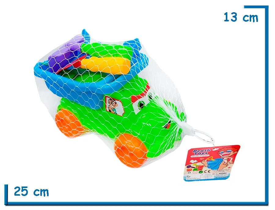 BEACH TOYS CAMION MEDIANO CON ACCESORIOS EN RED