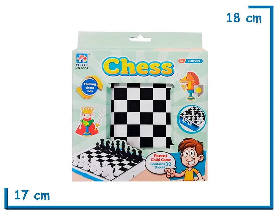 CHESS JUEGO DE AJEDREZ CON TABLERO PLEGABLE EN CAJA