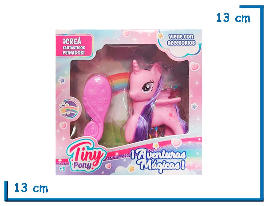 TINY PONY VIOLETA CON CEPILLO Y STICKERS