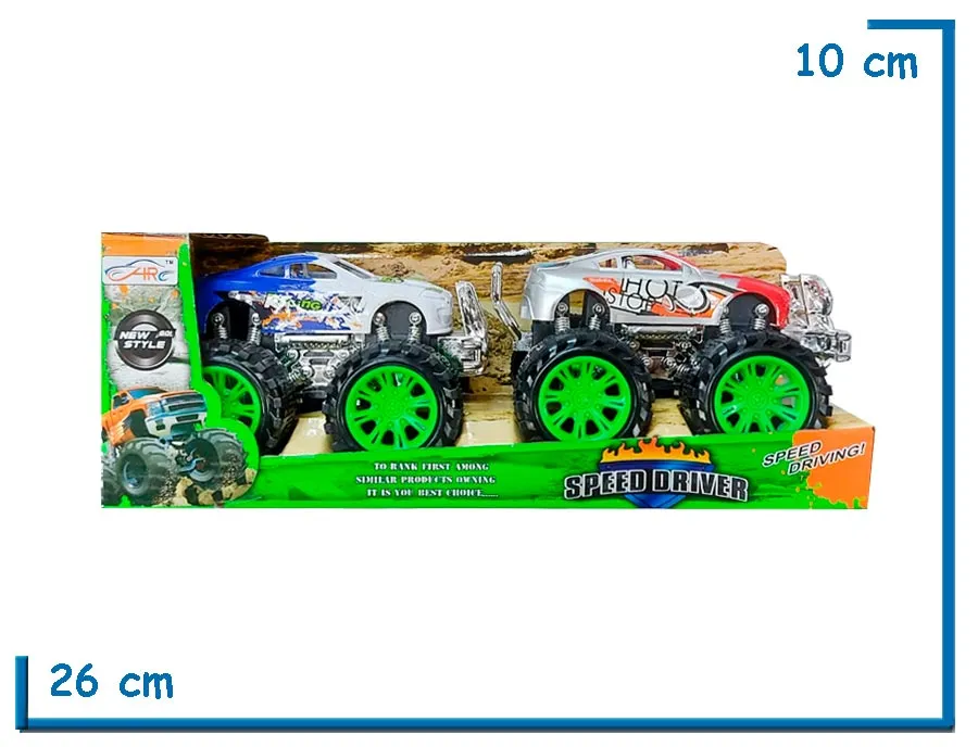 SPEED DRIVER SET X2 CAMIONETAS BLANCA Y PLATEADA A FRICCION