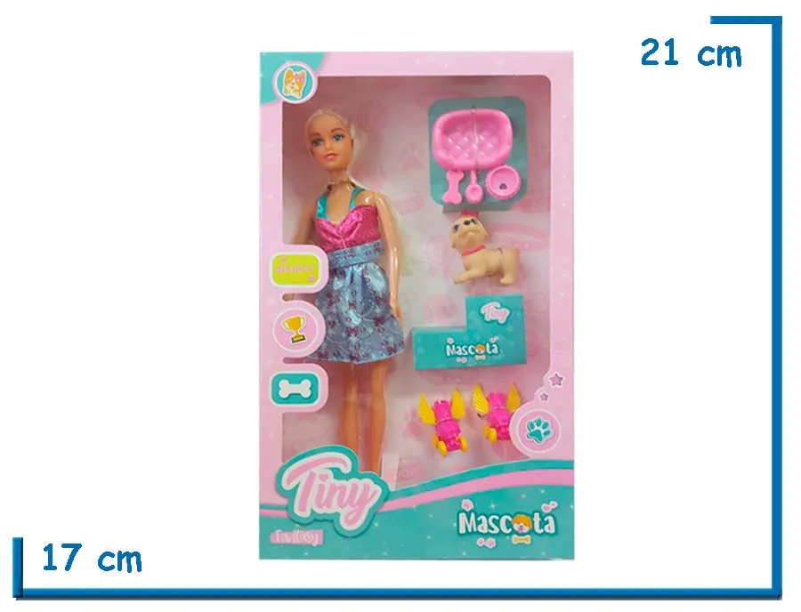 TINY FANTASY MASCOTA MU¥ECA TOP FUCSIA CON ACCESORIOS