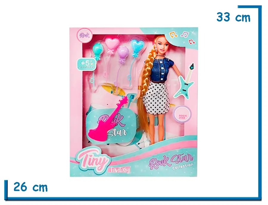 TINY ROCKSTAR MU¥ECA CAMISA JEAN CON ACCESORIOS