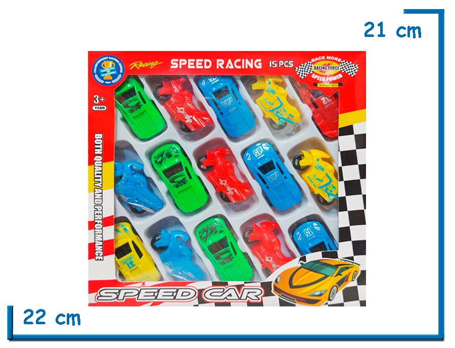 SPEED CAR SET X15 AUTITOS EN CAJA