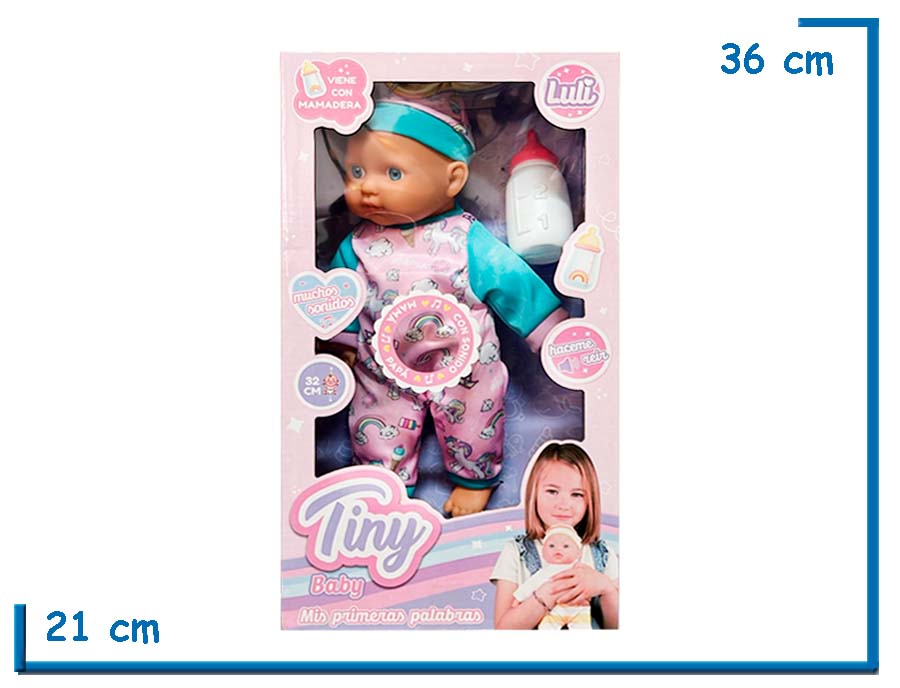 TINY BABY MIS PRIMERAS PALABRAS ROSA CON MAMADERA Y SONIDO