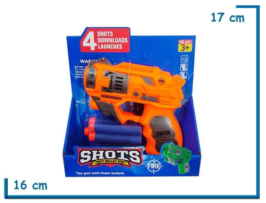SHOTS NARANJA PISTOLA LANZA DARDOS
