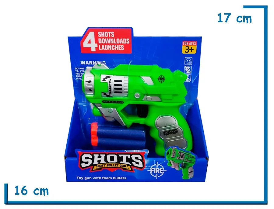 SHOTS VERDE PISTOLA LANZA DARDOS