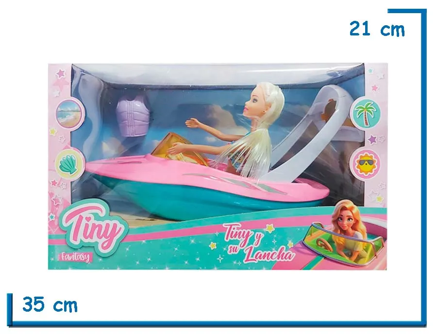 TINY FANTASY Y SU LANCHA MU¥ECA BIKINI FLORES CON ACCESORIOS