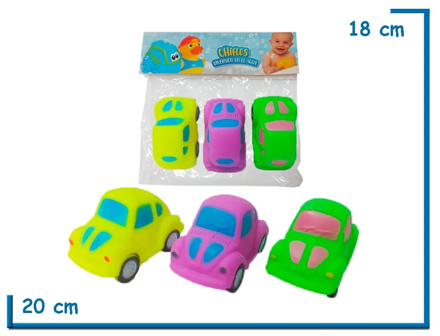 CHIFLES SET X3 AUTITOS EN BOLSA