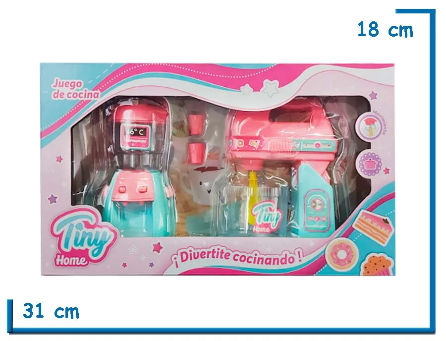 TINY HOME DISPENSER Y BATIDORA JUEGO DE COCINA