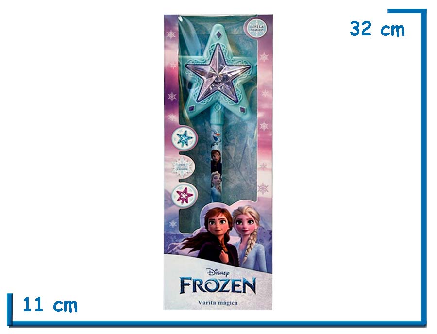 FROZEN VARITA MAGICA ESTRELLA CELESTE LUZ Y SONIDO EN CAJA