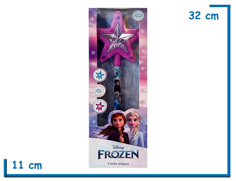 FROZEN VARITA MAGICA ESTRELLA VIOLETA LUZ Y SONIDO EN CAJA