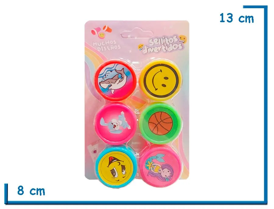 SELLITOS DIVERTIDOS SET X6 EN BLISTER SURTIDOS