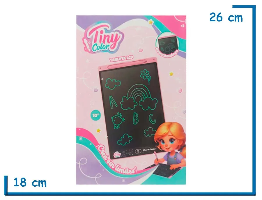 TINY COLOR TABLETA LCD ROSA MONOCROMATICA 10″