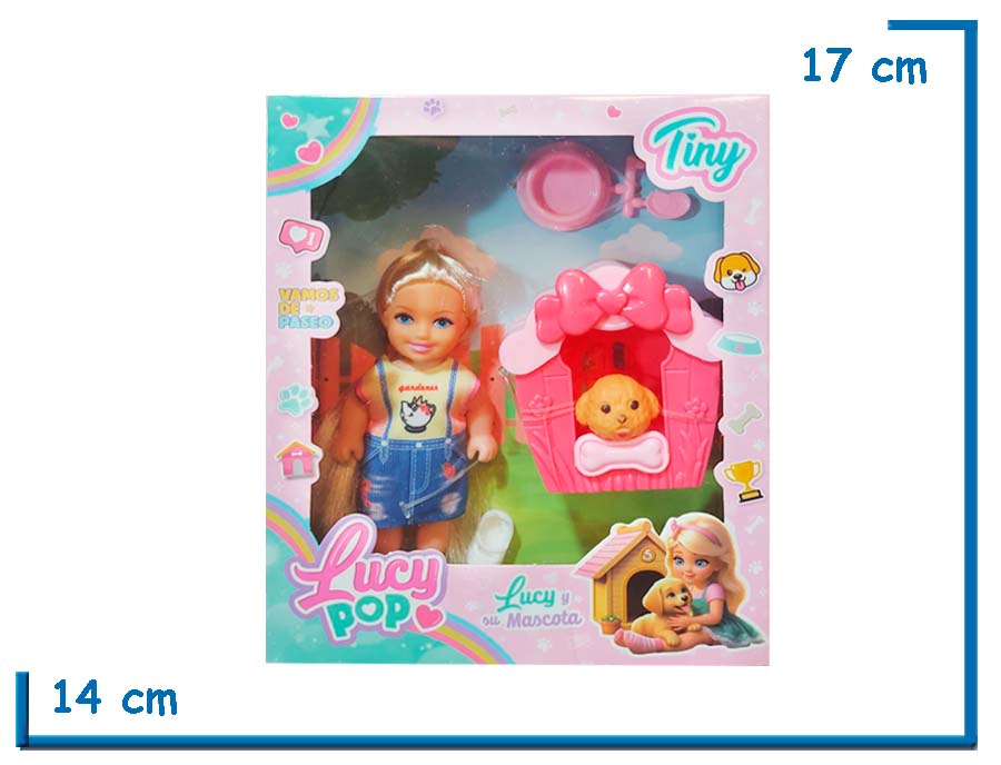 TINY LUCY POP MU¥ECA REMERA AMARILLA CON MASCOTA Y ACCESORIOS
