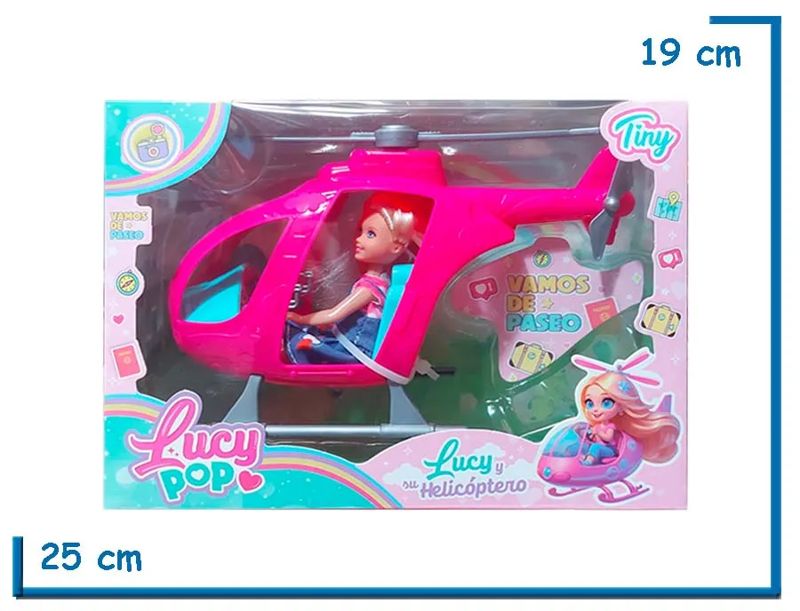 TINY LUCY POP MU¥ECA VESTIDO JEAN CON HELICOPTERO