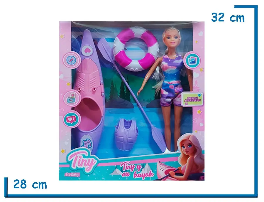 TINY Y SU KAYAK MU¥ECA CON VESTIDO NUBES