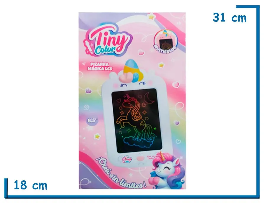 TINY COLOR PIZARRA MAGICA LCD UNICORNIO MULTICOLOR 8.5″