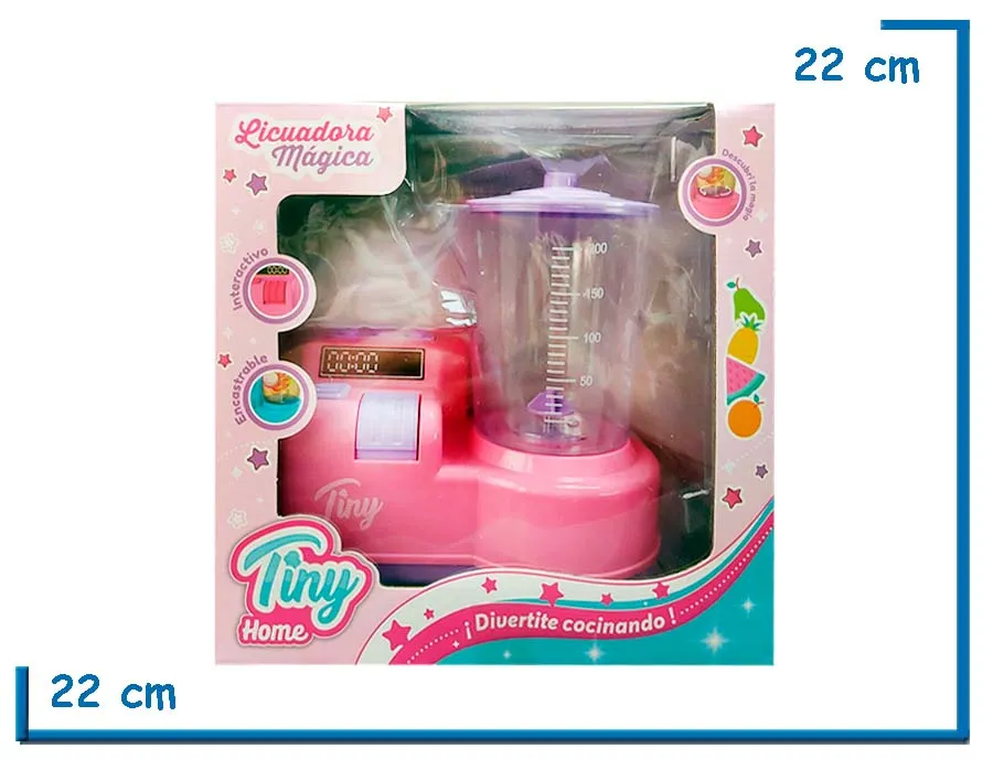 TINY HOME LICUADORA MAGICA FUCSIA Y LILA GRANDE A PILA EN CAJA