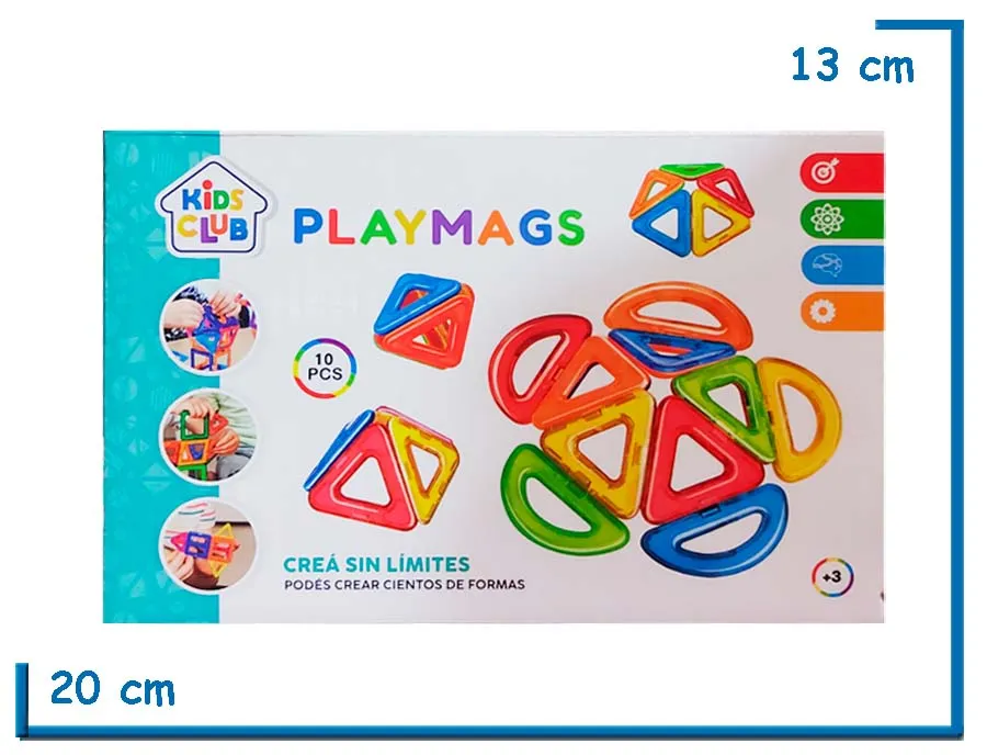 KIDS CLUB PLAYMAGS FORMAS MAGNETICAS CAJA CELESTE 10PZS