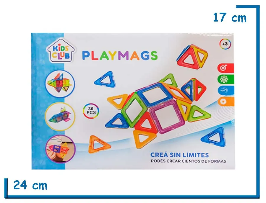 KIDS CLUB PLAYMAGS FORMAS MAGNETICAS 36PZS