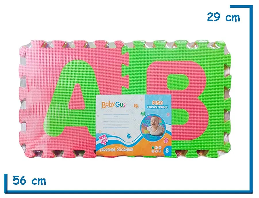 BABY GUS PISO DE GOMA EVA ENCASTRABLE LETRAS 36PZS