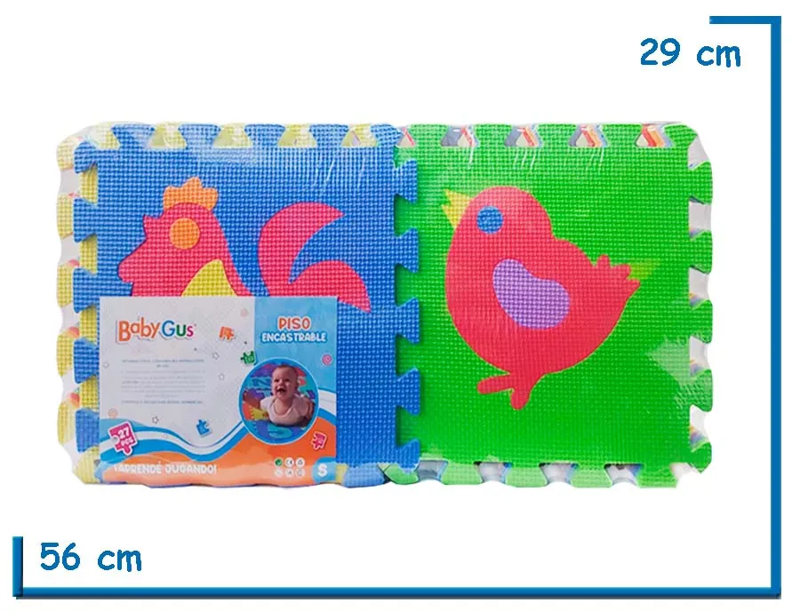 BABY GUS PISO DE GOMA EVA ENCASTRABLE ANIMALES 27PZS