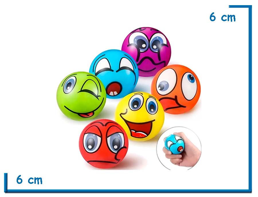FUN PLAY SQUISHY PELOTA EMOJIS 6 MODELOS SURTIDO